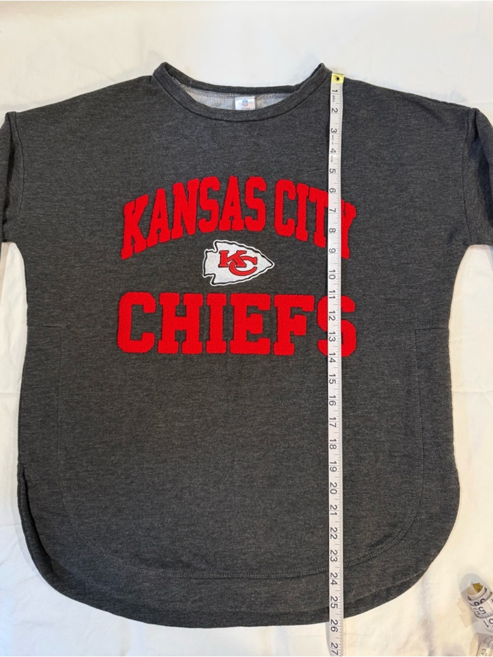 Kansas City Chiefs Dark Gray Crewneck Sweatshirt - Picture 5 of 9